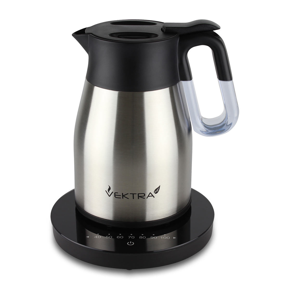 Vektra Temperature Controlled Eco Vacuum Kettle in Stainless Steel, VEK-1504
