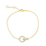 0.50ctw Round Brilliant Cut Diamond Interlocking Circle Bracelet, 14ct Yellow Gold