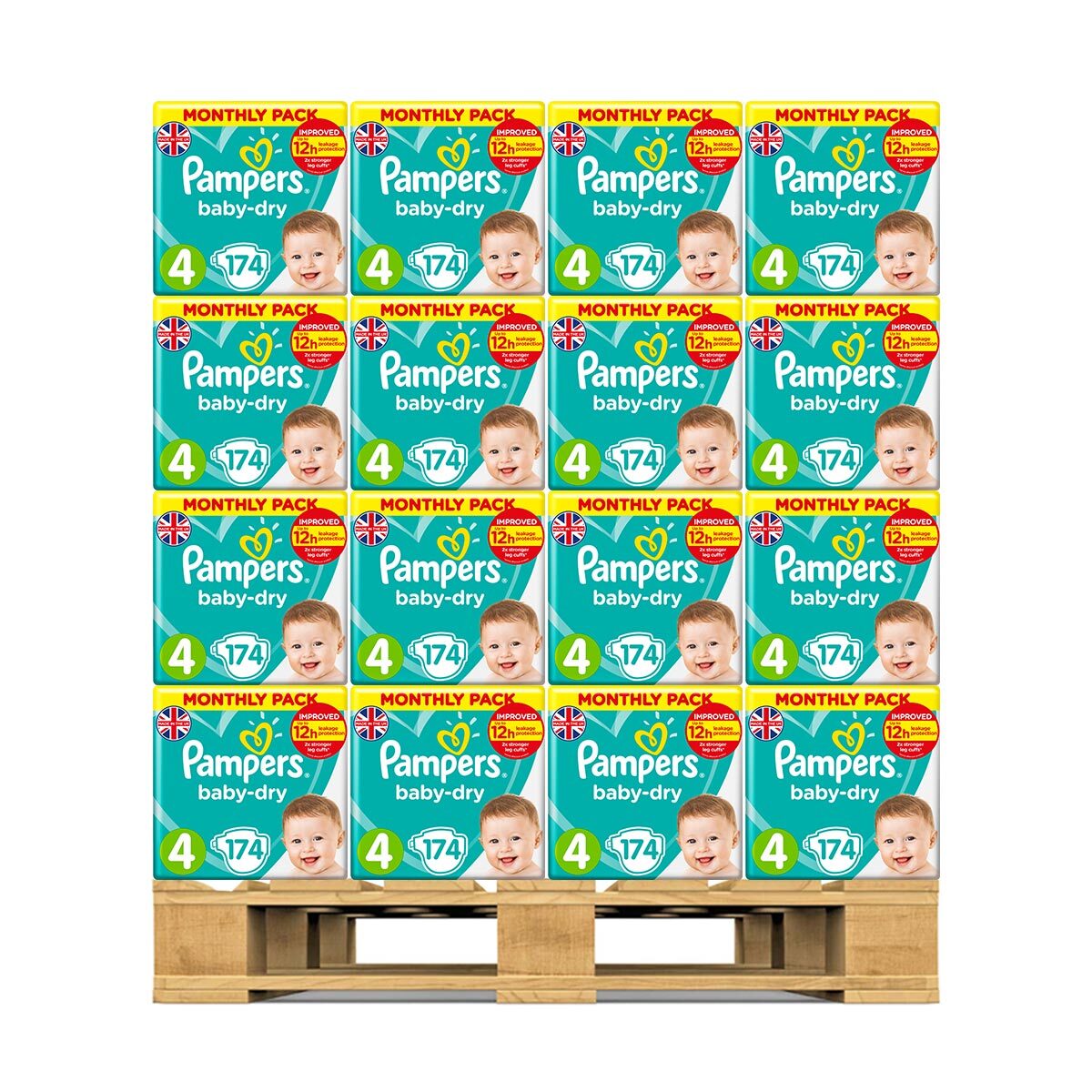 Pampers Baby Dry Nappies Size 4, 36 x Monthly 174 Pack
