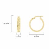 14ct Yellow Gold Hammered Hoop Earrings