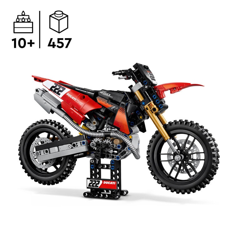 LEGO Technic Ducati Desmo450 MX Factory Motorcycle - Model 42238 (10+ Years) LEGO Technic Ducati Desmo450 MX Factory Motorcycle - Model 42238 (10+ Years)