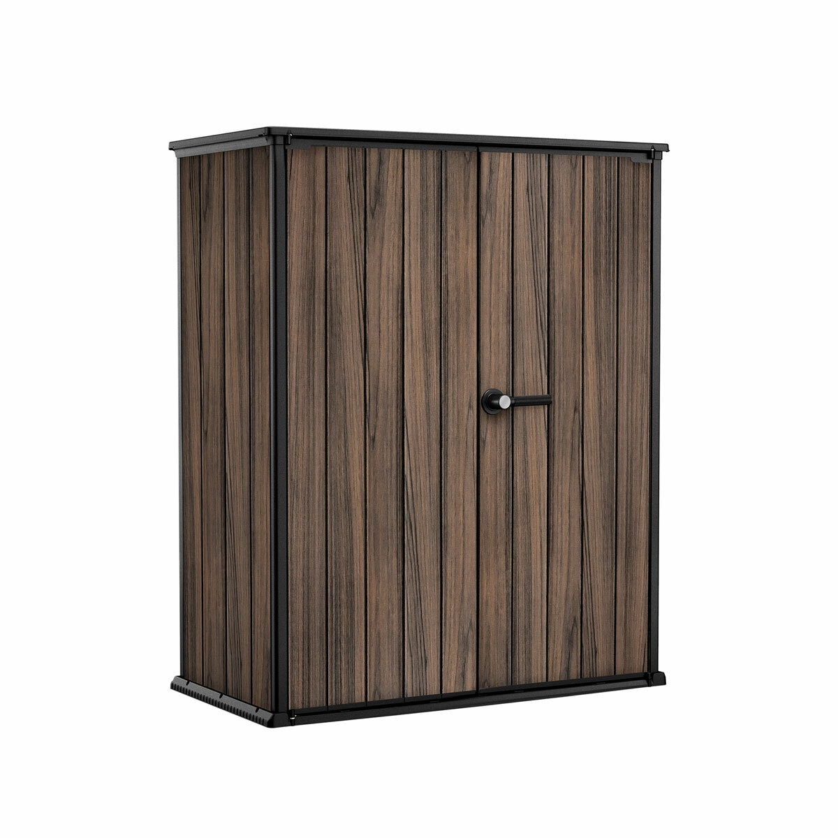 Keter Rosewood 4ft 6" x 2ft 4" (1.4 x 0.7m) 1,415 Litre Vertical Storage Shed with Shelves Keter Rosewood 4ft 6" x 2ft 4" (1.4 x 0.7m) 1,415 Litre Vertical Storage Shed with Shelves