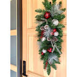 32 Inch (81 cm) Christmas Illuminated Decorated Swag With 20 LED Lights