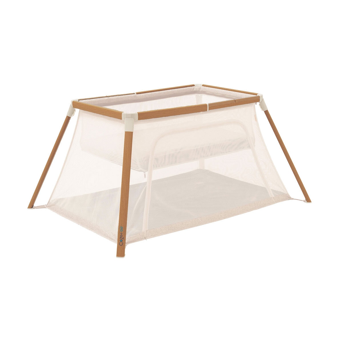 Tutti Bambini CoZee Go Day & Night Travel Cot Bundle, Walnut & Ecru