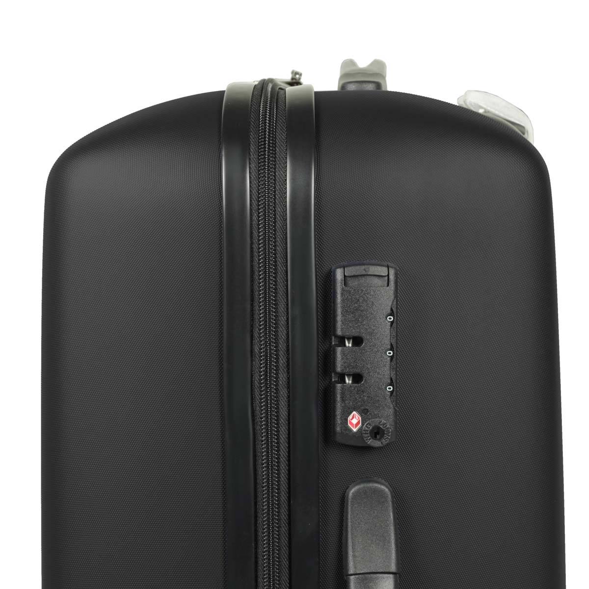 Rock Byron 3 Piece Hardside Luggage Set in Black