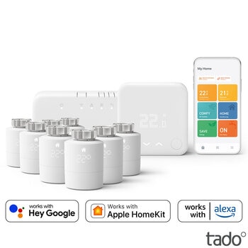 tado° Whole Home Bundle - Wireless Starter Kit with 8 x Universal Smart Radiator Thermostats