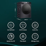 Hisense DH5S902BB, 9kg Heat Pump Dryer, A+++ Rated in Black