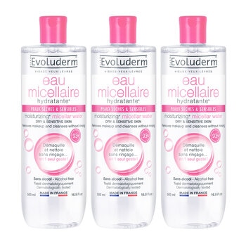 Evoluderm Micellar Water, 3 x 500ml