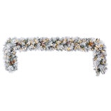 9ft (2.7m) Pre-lit Flocked Glitter Christmas Garland with 150 Colour changing LED Lights