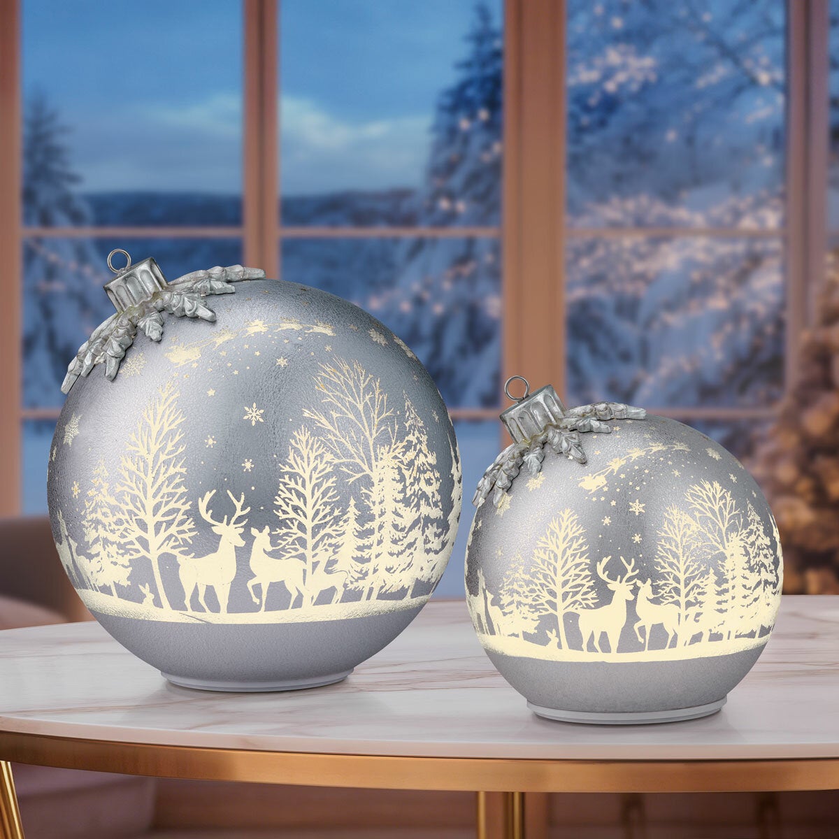 Glass Rotating Balls Assortment- Set of 2