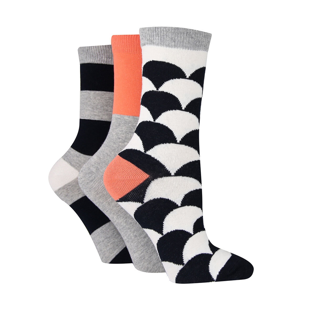 Caroline Gardner Ladies Crew Sock 6 Pack in Navy