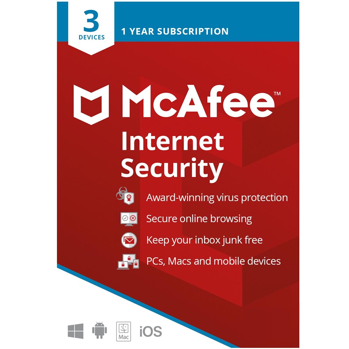 McAfee Internet Security 3 Device, 1 Year