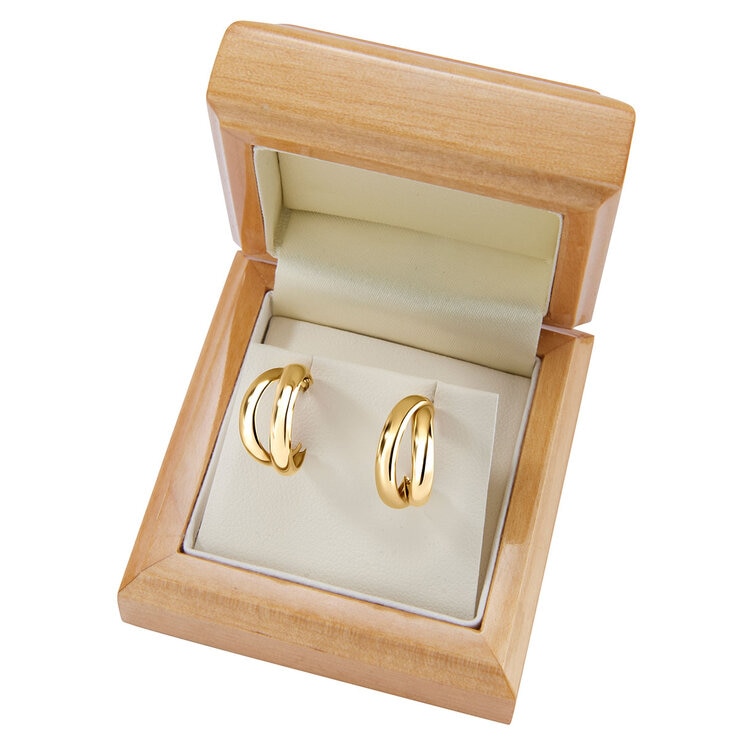 14ct Yellow Gold Double Hoop Link Earrings 14ct Yellow Gold Double Hoop Link Earrings