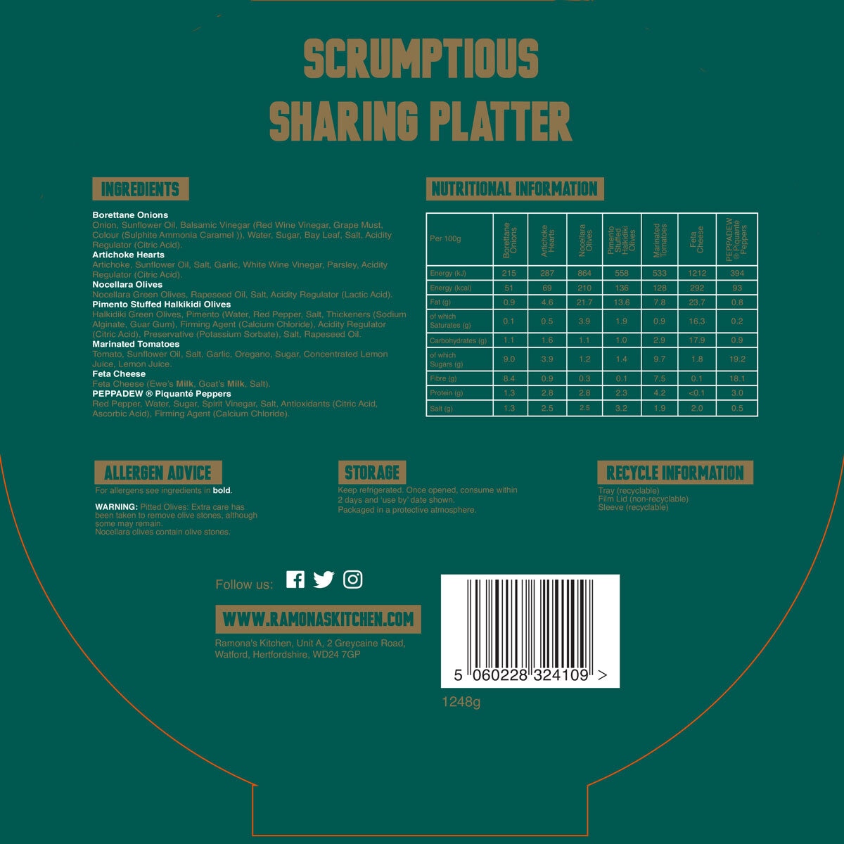 Ramona's Scrumptious Sharing Platter, 1.25kg