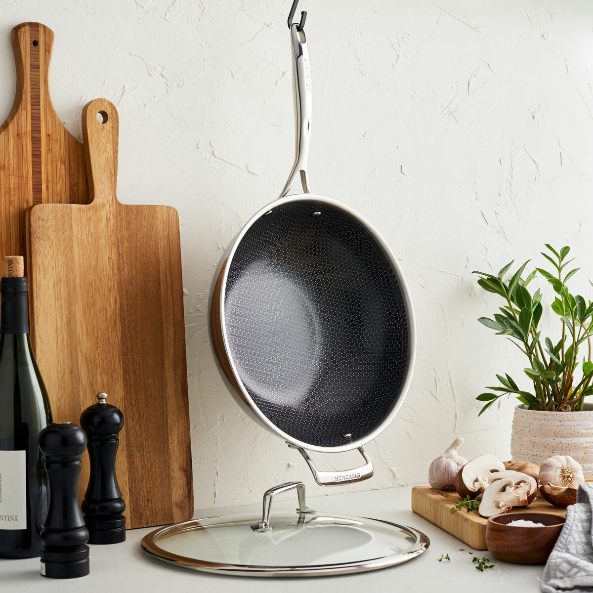 Henckels Paradigm Stainless Steel Ceramic Wok, 30cm