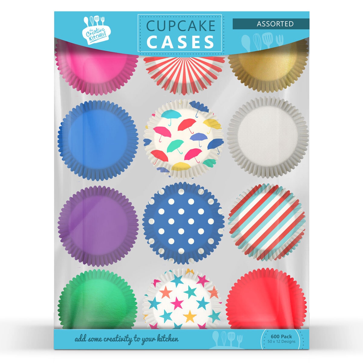 The Creative Kitchen Assorted Cupcake Cases, 12 x 50pcs