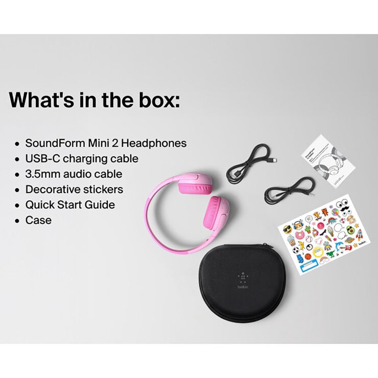 Buy Belkin Soundform Mini 2 Wireless Kids Headphones with Travel Case in Pink at Costco.co.uk Buy Belkin Soundform Mini 2 Wireless Kids Headphones with Travel Case in Pink at Costco.co.uk