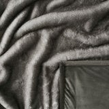 Mon Chateau Light Grey Faux Fur Throw, 152 x 177 cm