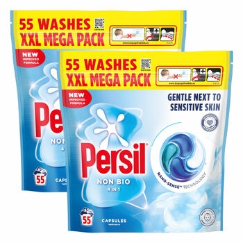 Persil Non Bio 4 in 1 Capsules, 2 x 55 Wash Persil Non Bio 4 in 1 Capsules, 2 x 55 Wash