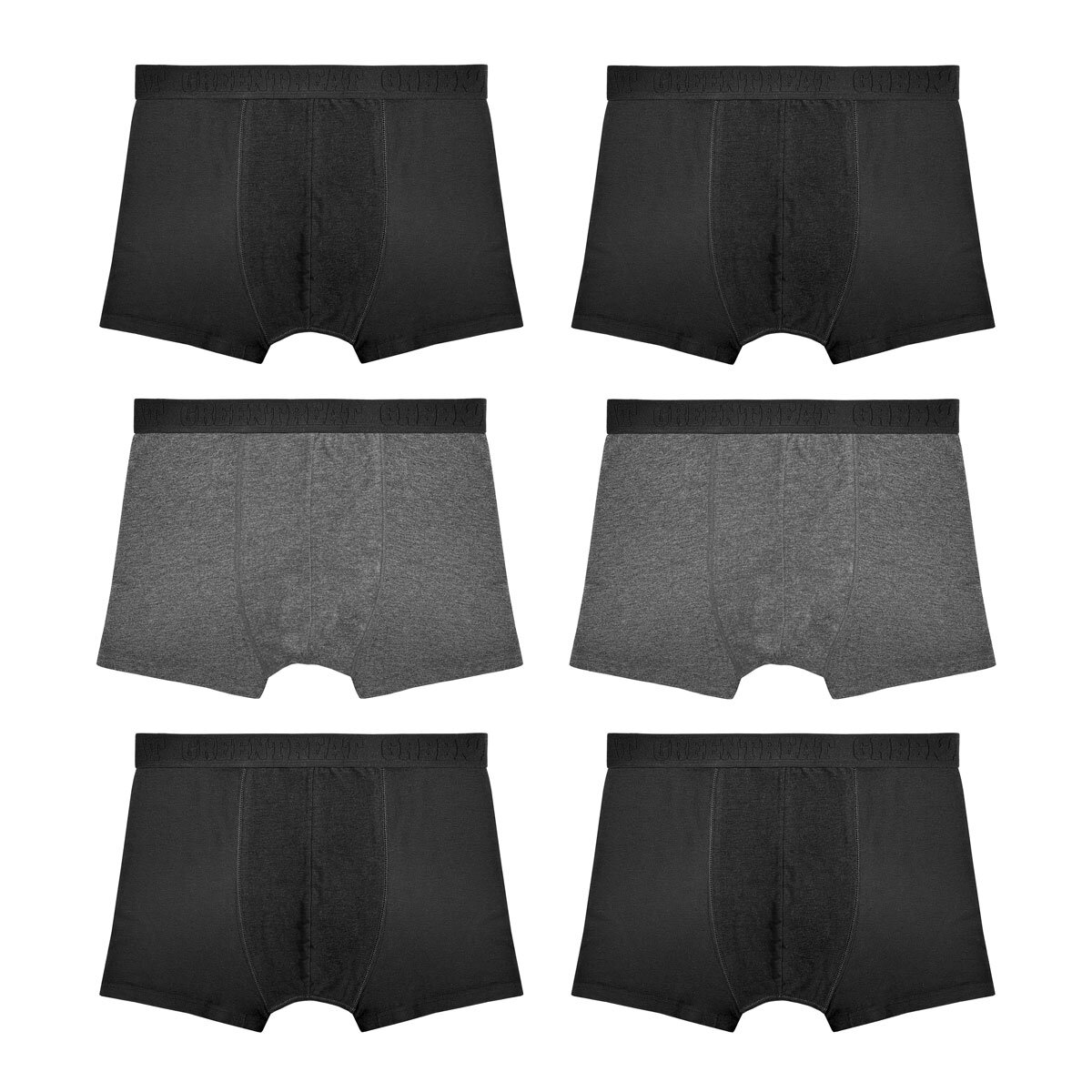 GreenTreat Men's Boxers 6 Pack in Black, Medium