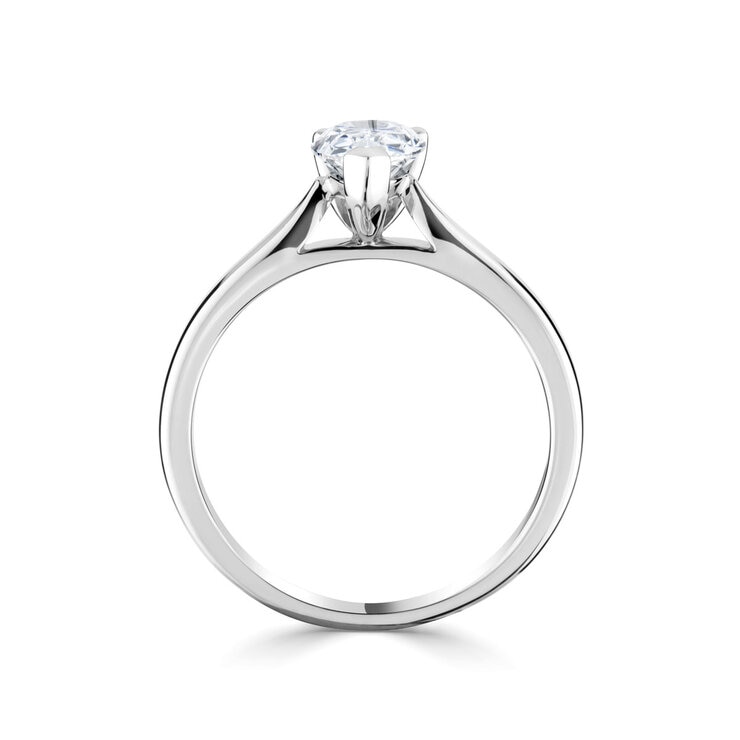 1.00ct Pear Cut Diamond Solitaire Ring, Platinum