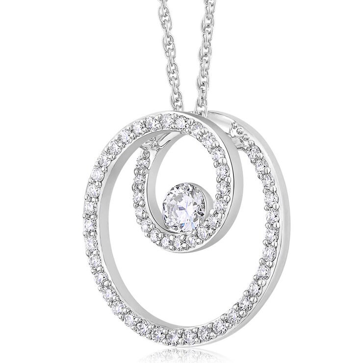 0.40ctw Round Brilliant Cut Diamond Pendant, 18ct White Gold Costco UK