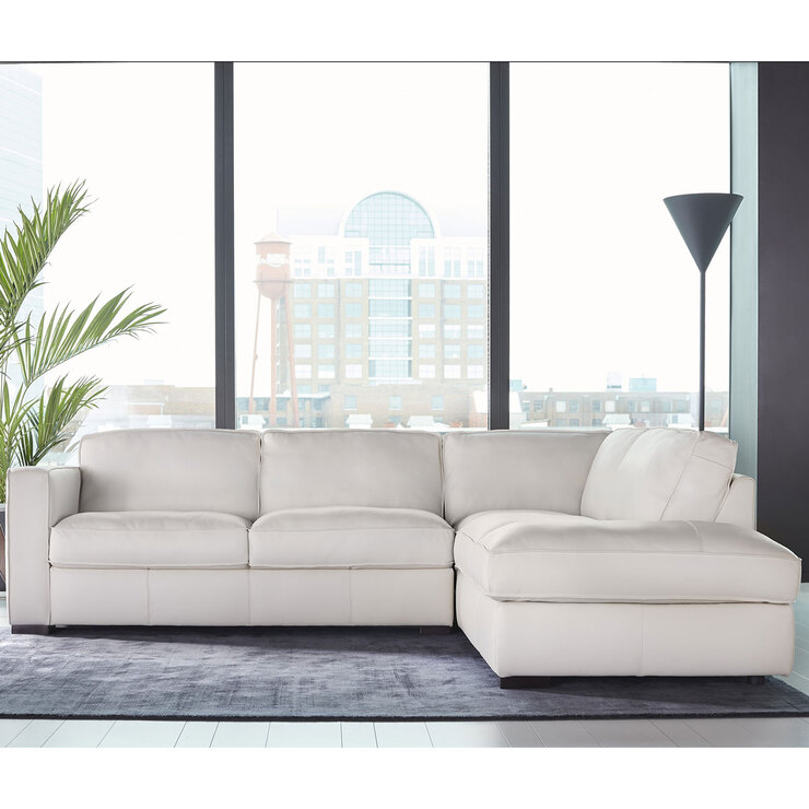 Natuzzi Cream Leather Sectional Sofa, Small Sectional Sleeper Sofa Costco