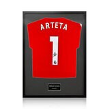 Mikel Arteta Signed Framed Arsenal Football Shirt with Black Mount