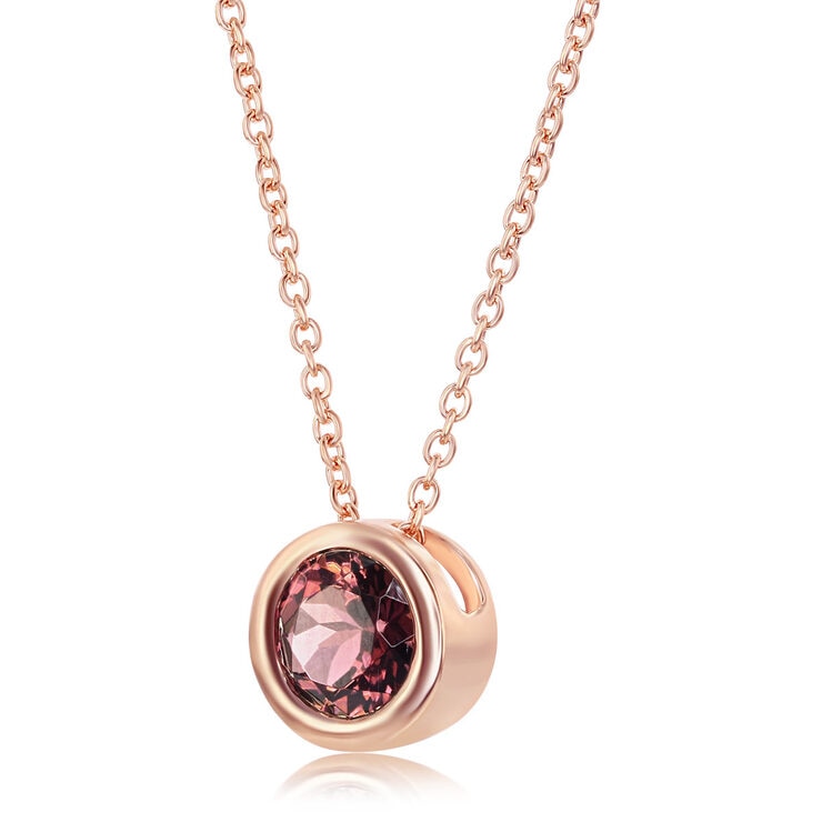 Tourmaline Birthstone Pendant, 14ct Rose Gold