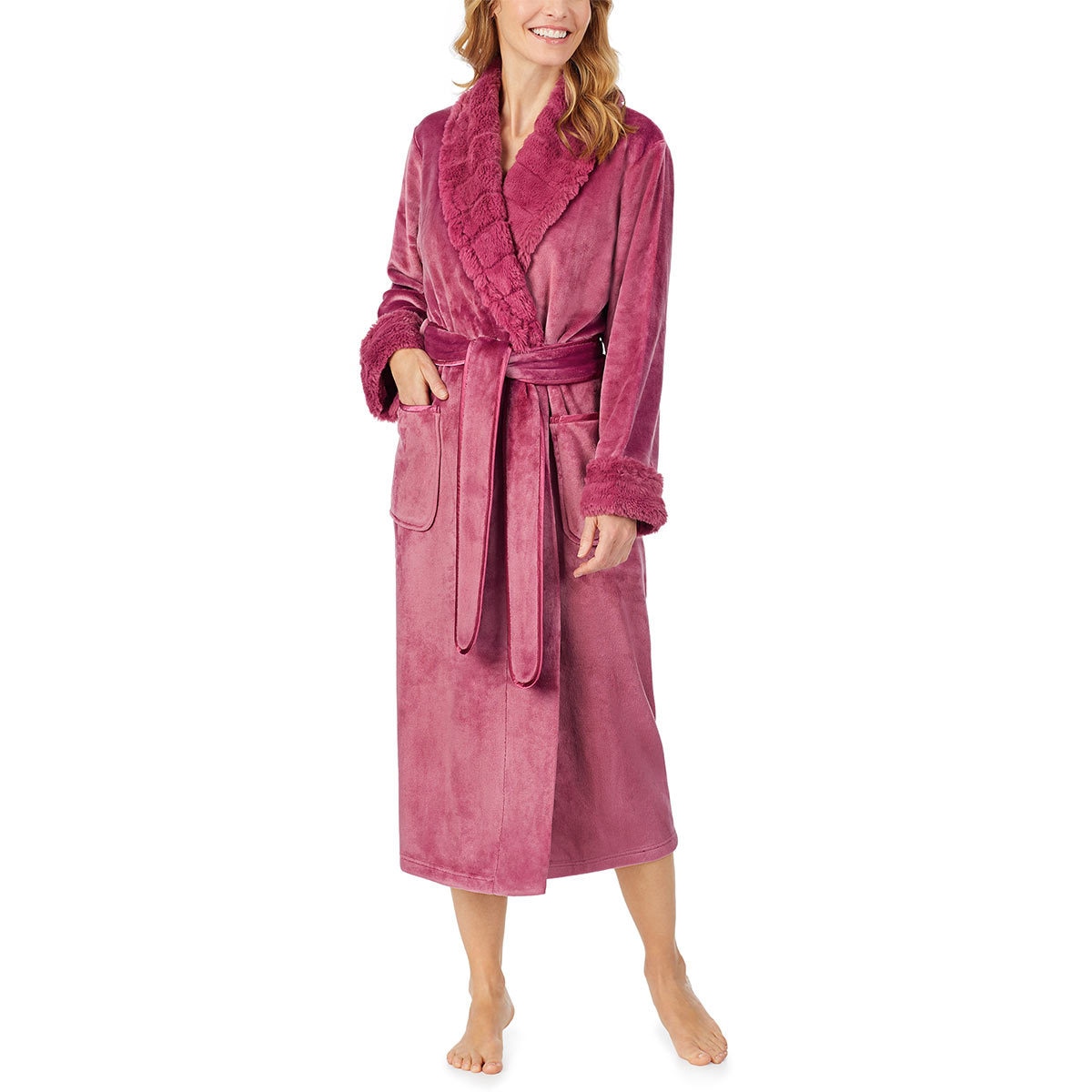 Carole Hochman Women's Plush Robe in Berry, 3 Sizes Costco UK