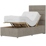 Highgrove Radnor Taupe Fabric Electric Adjustable Bed Frame with 1000 Spring Count Long Single Mattress in 2 Firmness Ratings