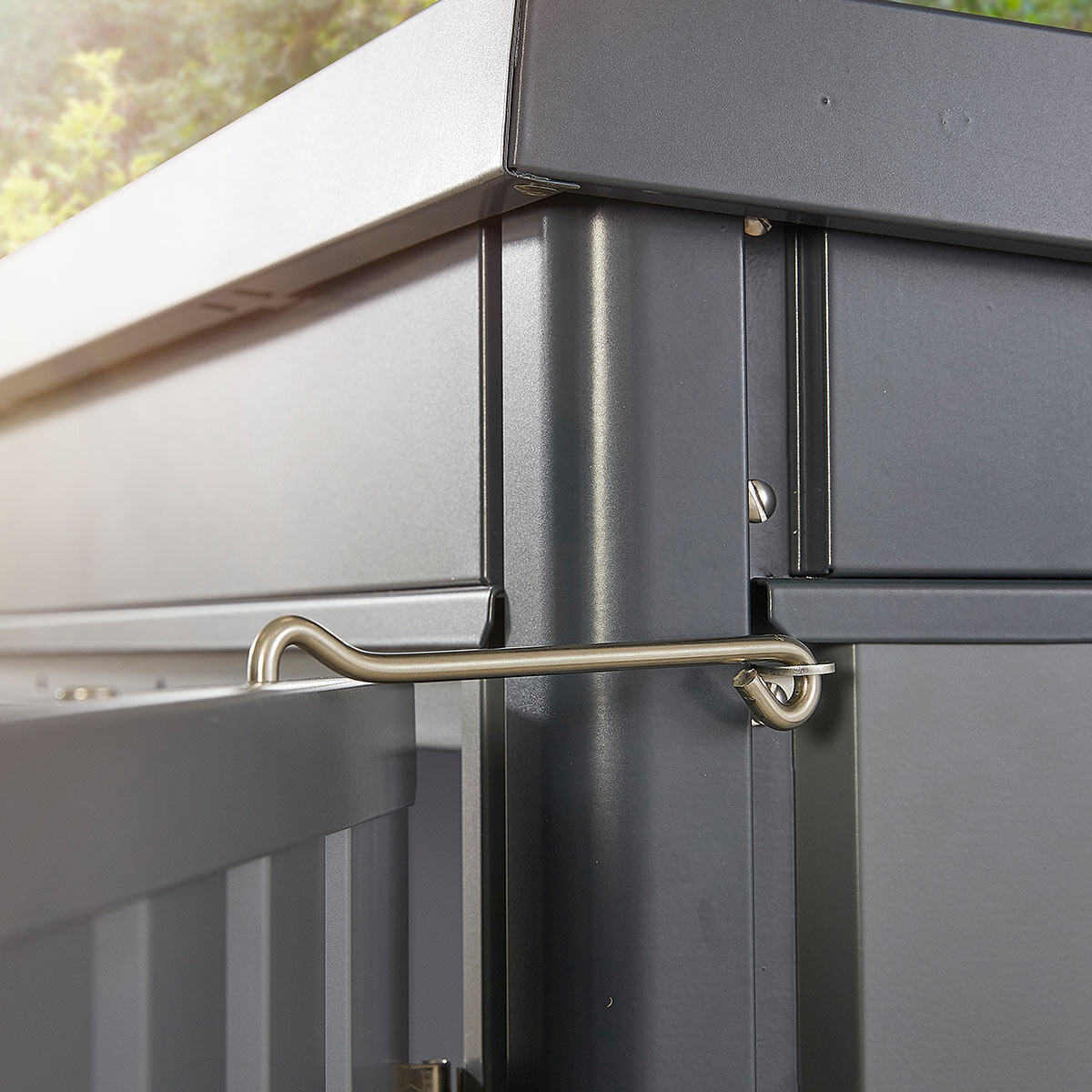 Stone Garden 4ft 7" x 2ft 6" (1.45 x 0.8m) Vertical 1,887 Litre Steel Shed in Grey
