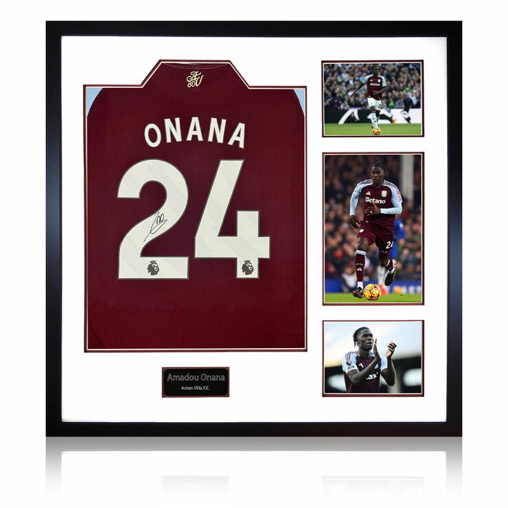 Amadou Onana Signed Aston Villa Shirt Elite Frame Amadou Onana Signed Aston Villa Shirt Elite Frame