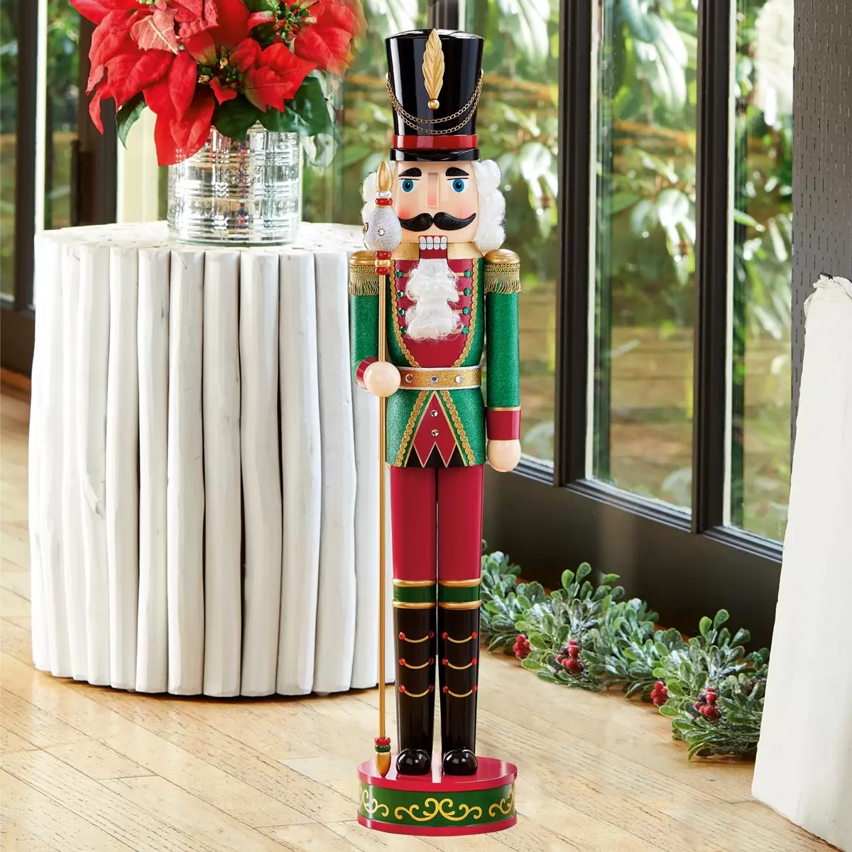 Buy 42" Nutcracker in Green Coat Lifestyle Image at Costco.co.uk