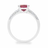 Oval Pink Tourmaline & 0.251ctw Diamond Ring, 18ct White Gold