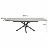 Indus Valley Skylar Large Extending Ceramic Dining Table + 6 Taupe Chairs, Seats 6-8