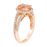 Morganite and 0.47ctw Diamond Ring, 14k Rose Gold