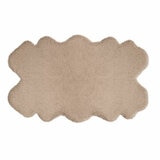 Layout image of taupe faux fur quad rug