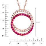 Ruby & 0.41 Diamond Pendant, 14ct Rose Gold