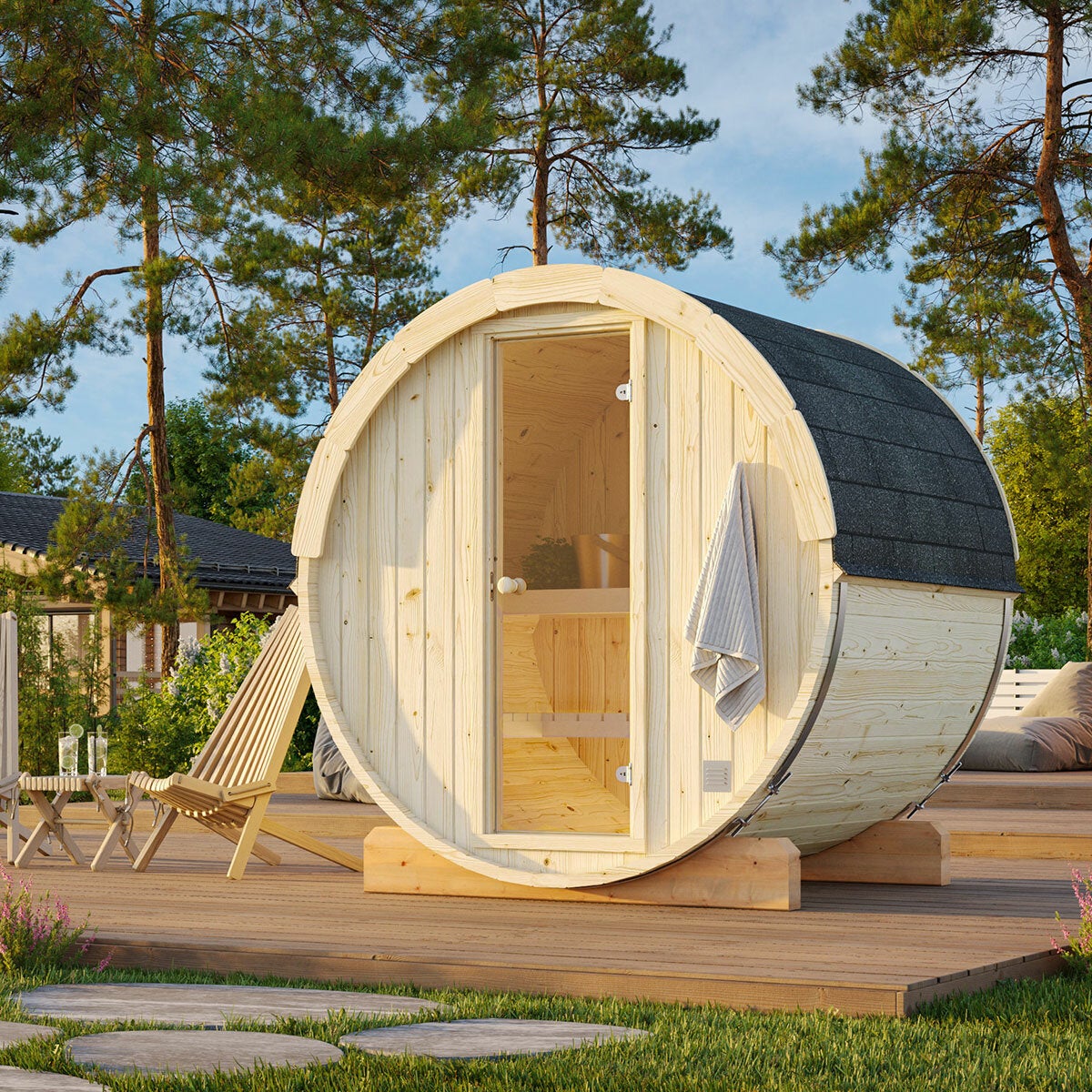 Barrel sauna 200x160 Barrel sauna 200x160