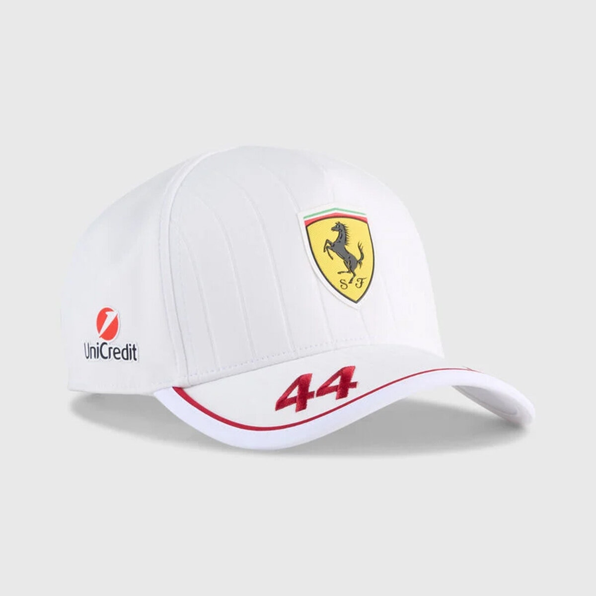 Scuderia Ferrari F1 Team Unisex Driver Lewis Hamilton White Baseball Cap 2025, One Size in White