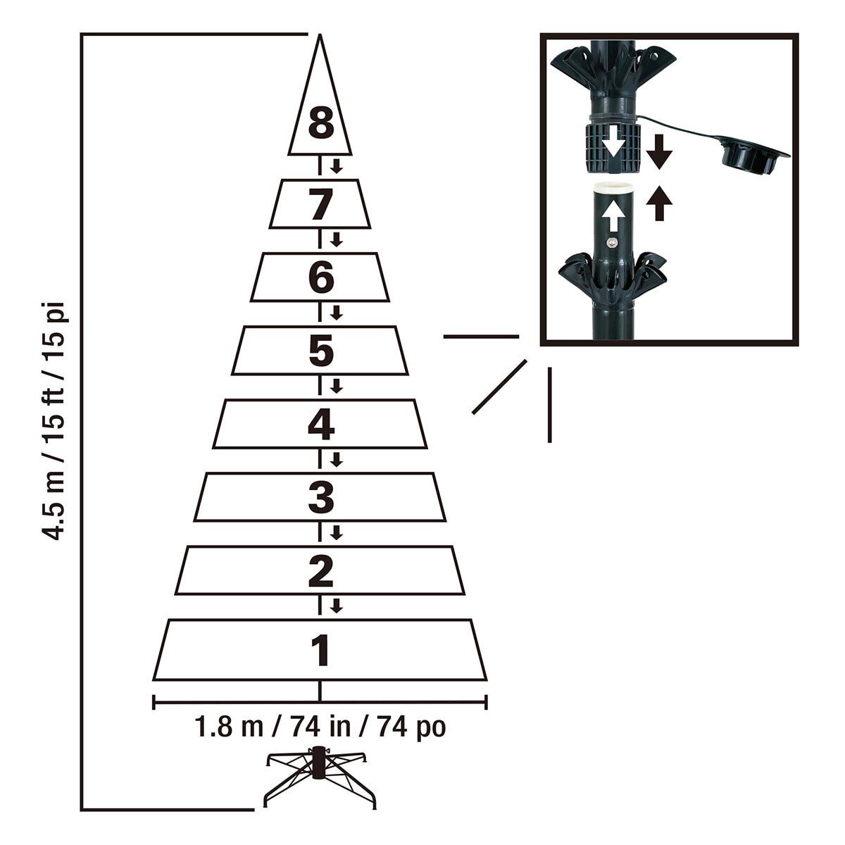 15 ft (4.6m) Pre-Lit Aspen Artificial Christmas Tree With 6,000 Color-Changing LED Lights