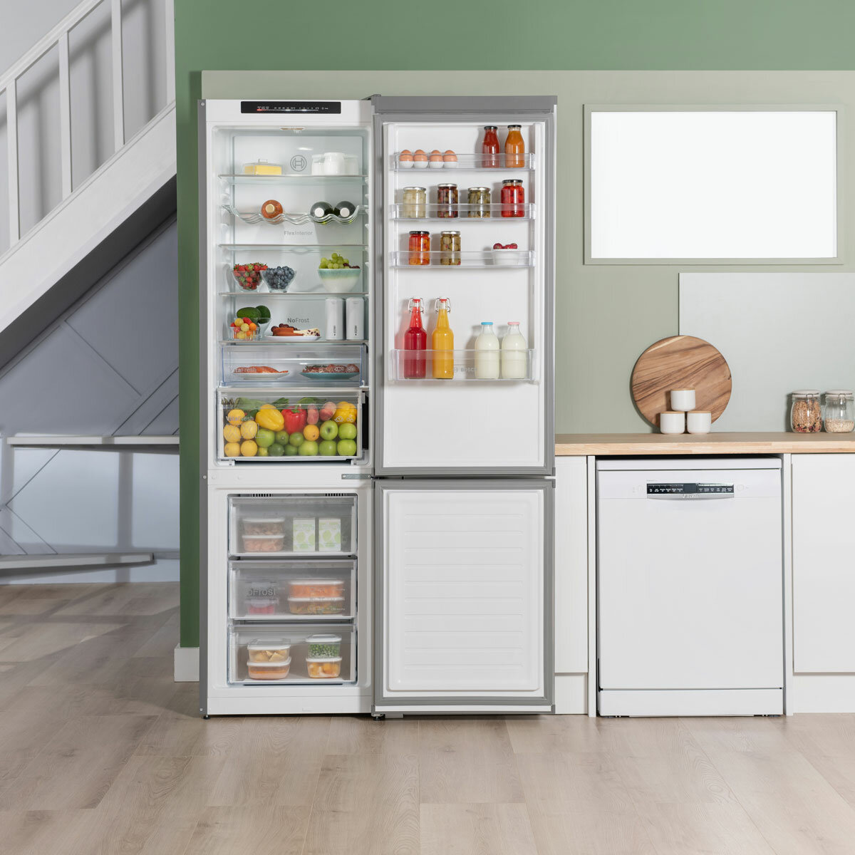 Bosch Series 4 KGN392LAGG Fridge Freezer, A Rated in Silver