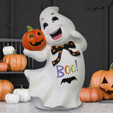 Halloween 2ft (63.5cm) Ghost With Jack O' Lantern.