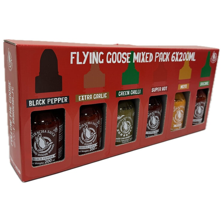 Flying Goose Sriracha Chilli Sauce Selection Pack, 6 x 200ml