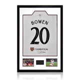 Jarrod Bowen Signed West Ham United Away Framed Shirt, including 2 Photos