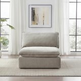 Aiden & Ivy Sereen Beige Fabric Armless Chair