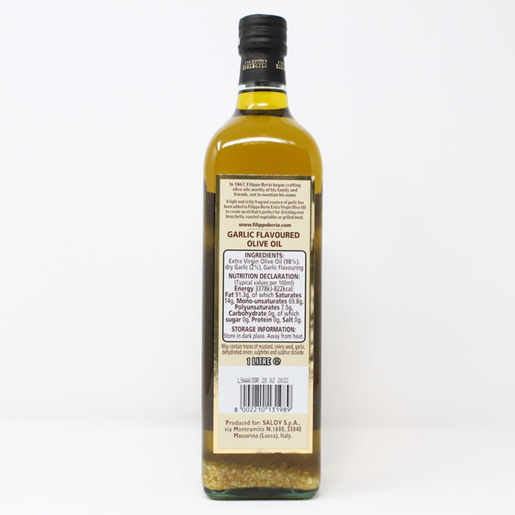 Filippo Berio Garlic Flavoured Olive Oil, 1L Costco UK