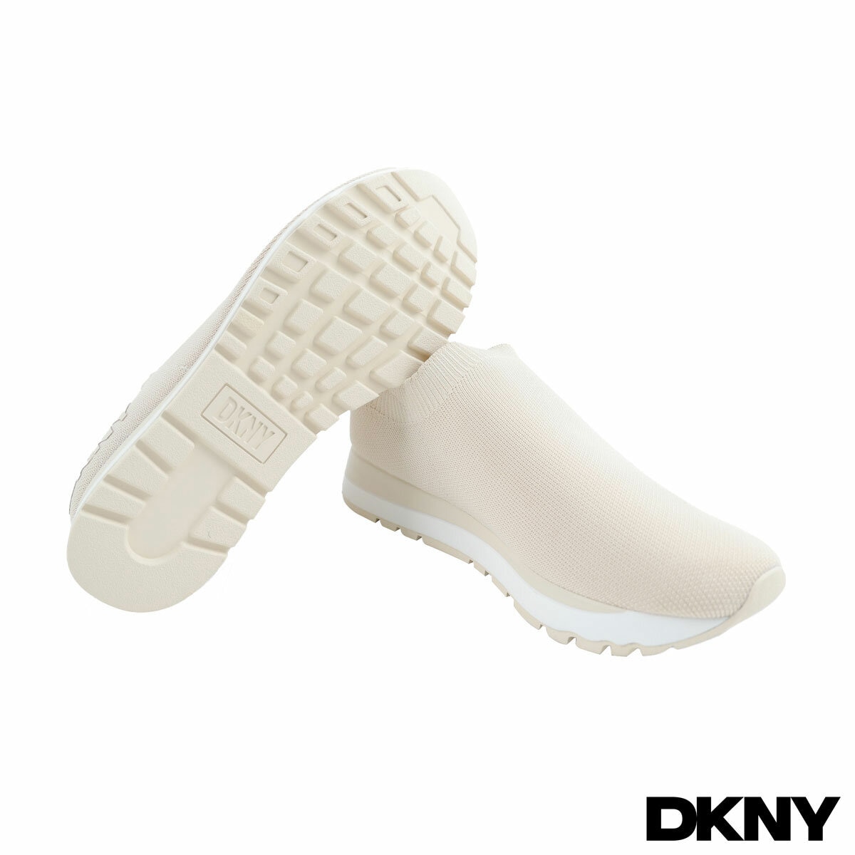 DKNY Ladies Jerri Knit Trainer in Beige