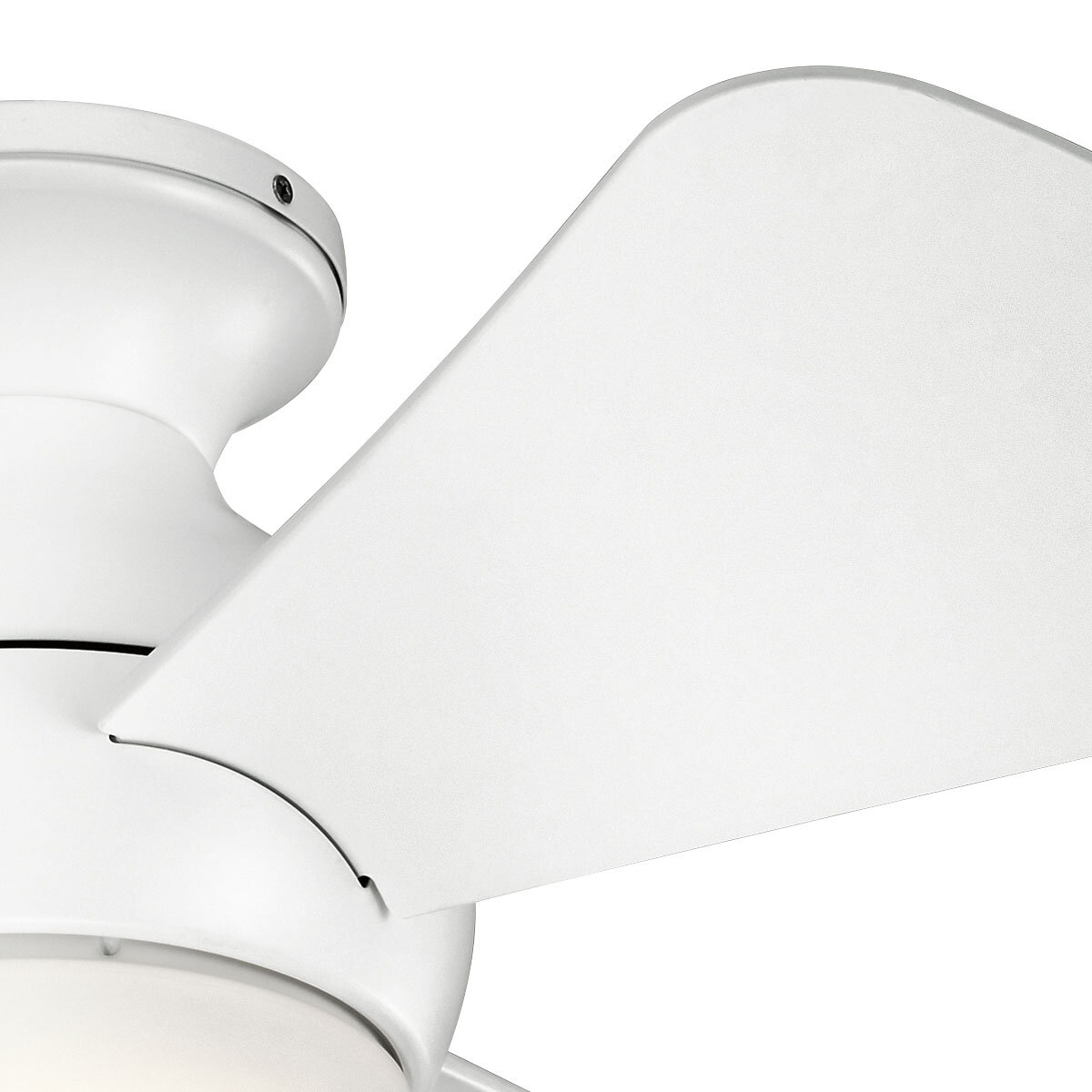 Sola 86cm small white ceiling fan IP23 rated for use in covered outdoor spaces